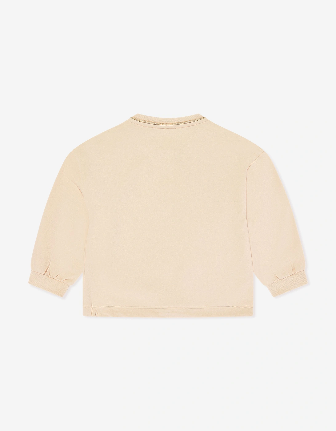 Girls Embroidered Logo Sweatshirt in Beige