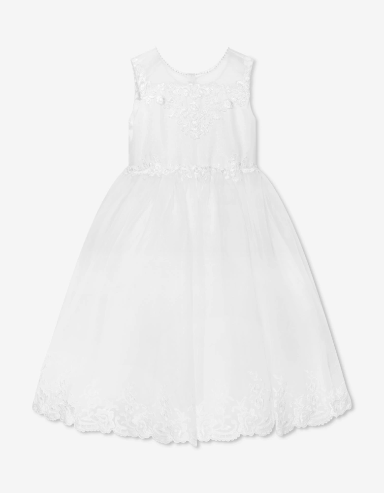 Girls Ceremonial Ballerina Length Dress in Ivory