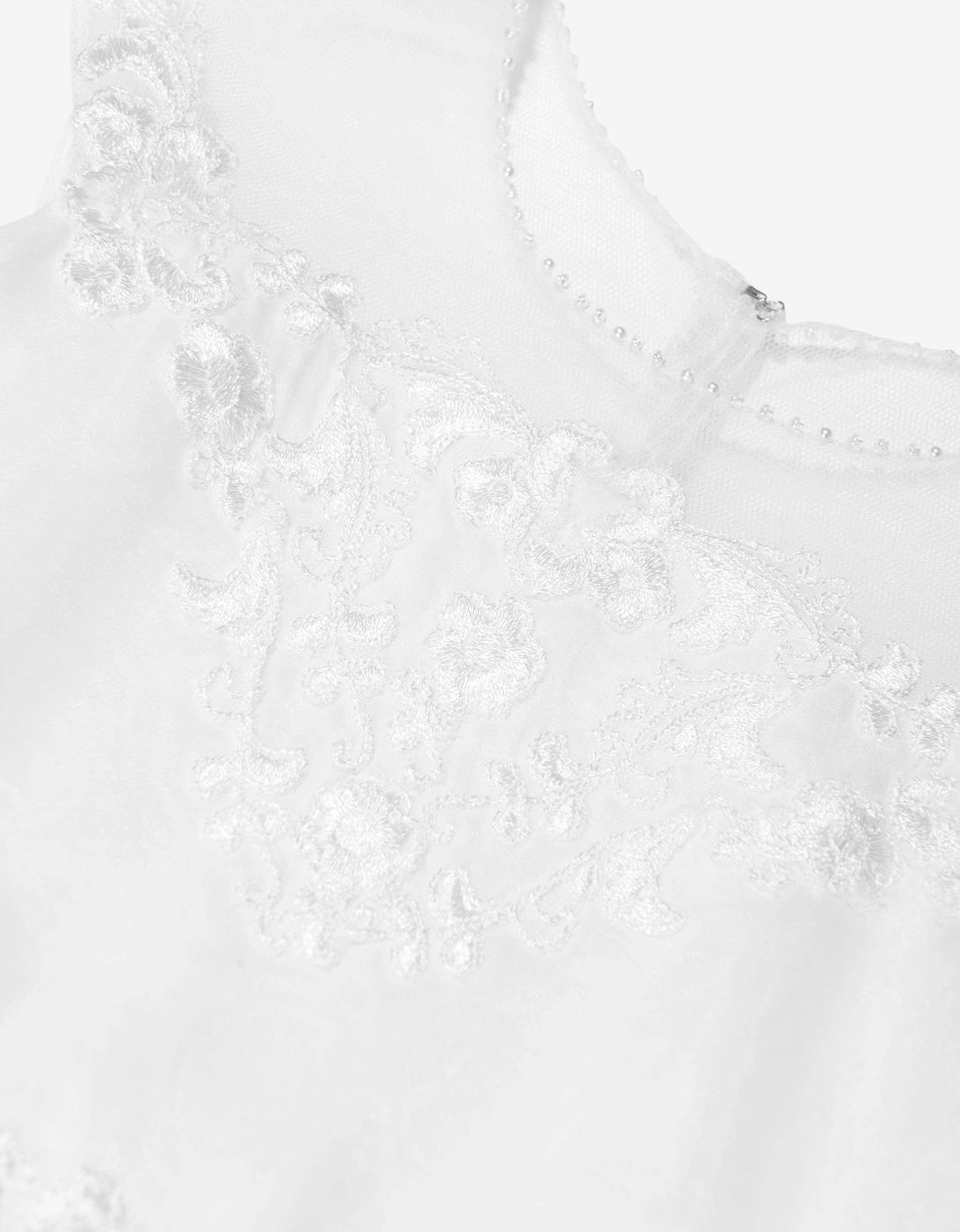 Girls Ceremonial Ballerina Length Dress in Ivory
