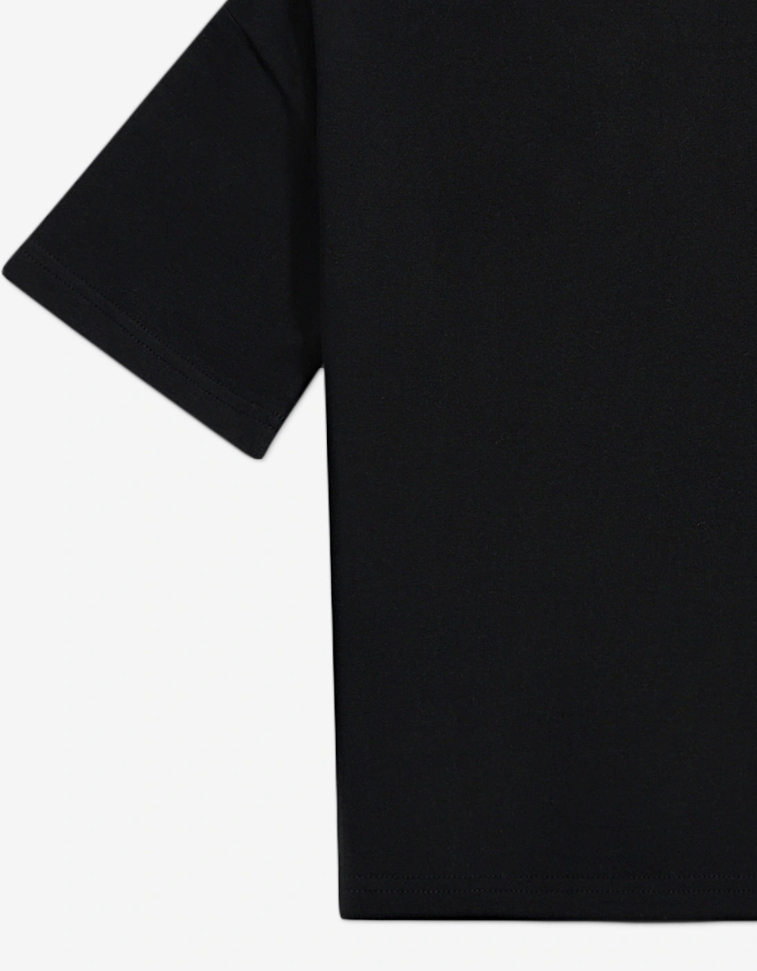 Girls Diamante Trim Neck Boxy T-Shirt in Black