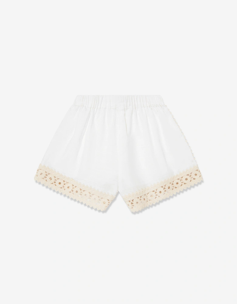 Girls Wylie Trimmed Shorts in Ivory