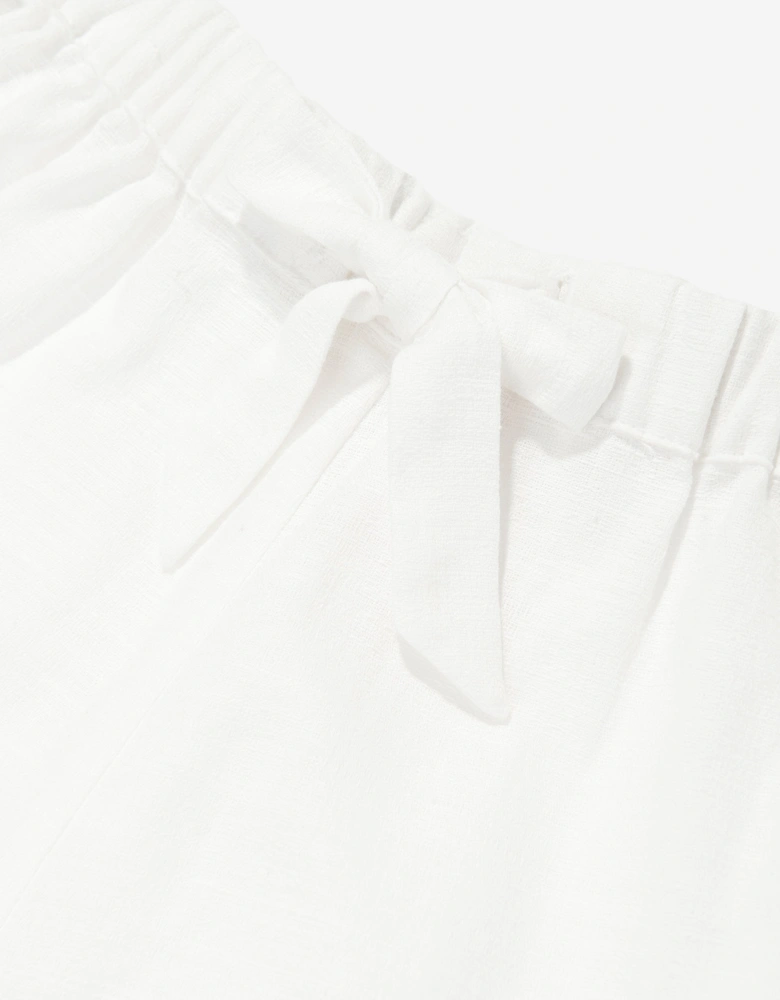 Girls Wylie Trimmed Shorts in Ivory