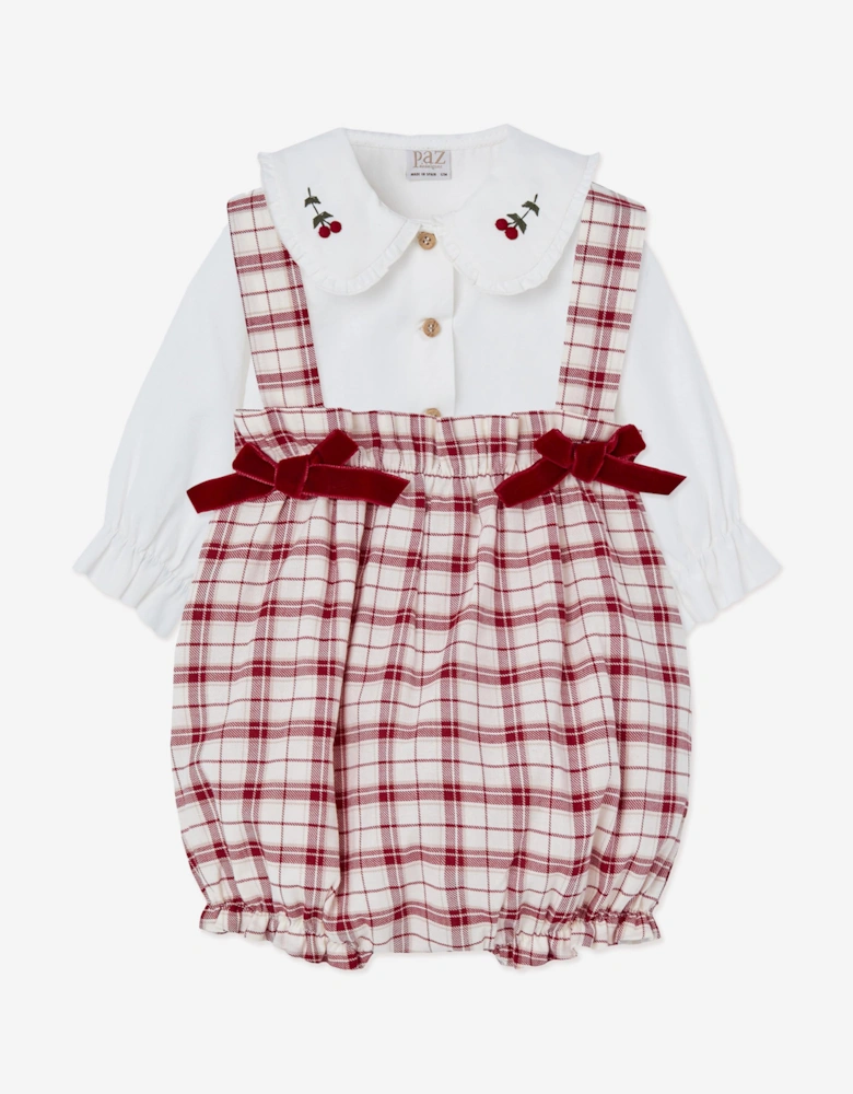 Baby Girls Blouse and Romper Set in Red