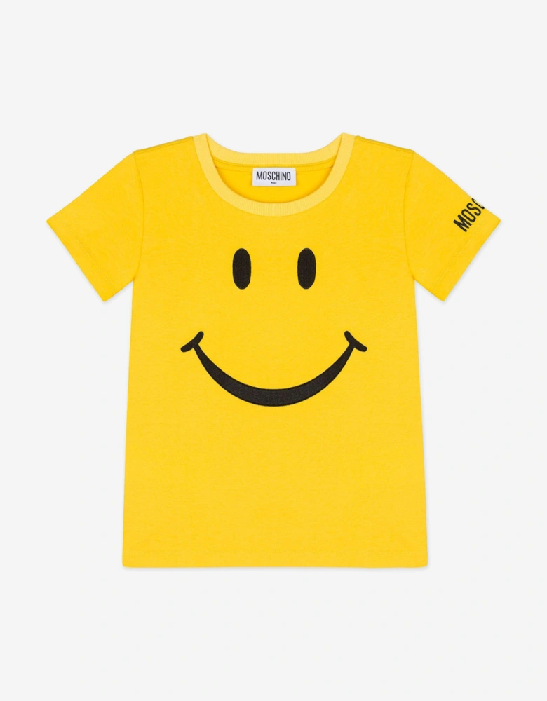 Kids Smiley Face T-Shirt in Yellow