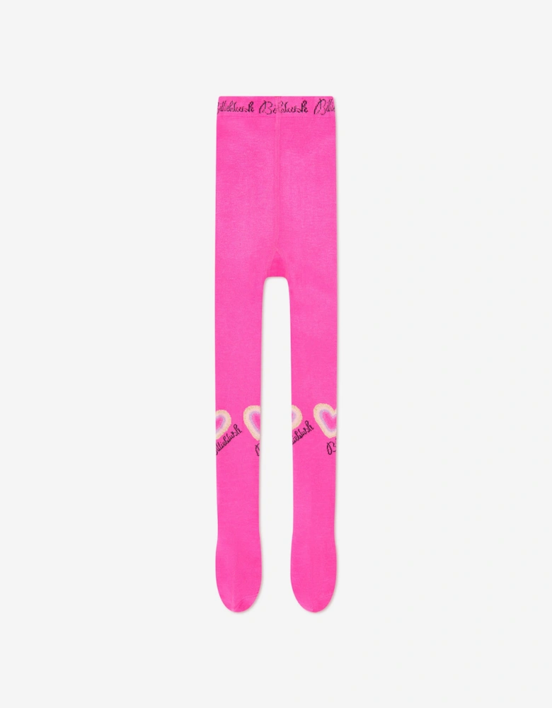 Billieblush Girls Heart Logo Tights in Pink