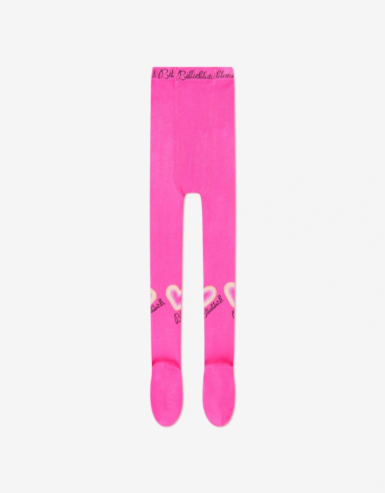 Billieblush Girls Heart Logo Tights in Pink