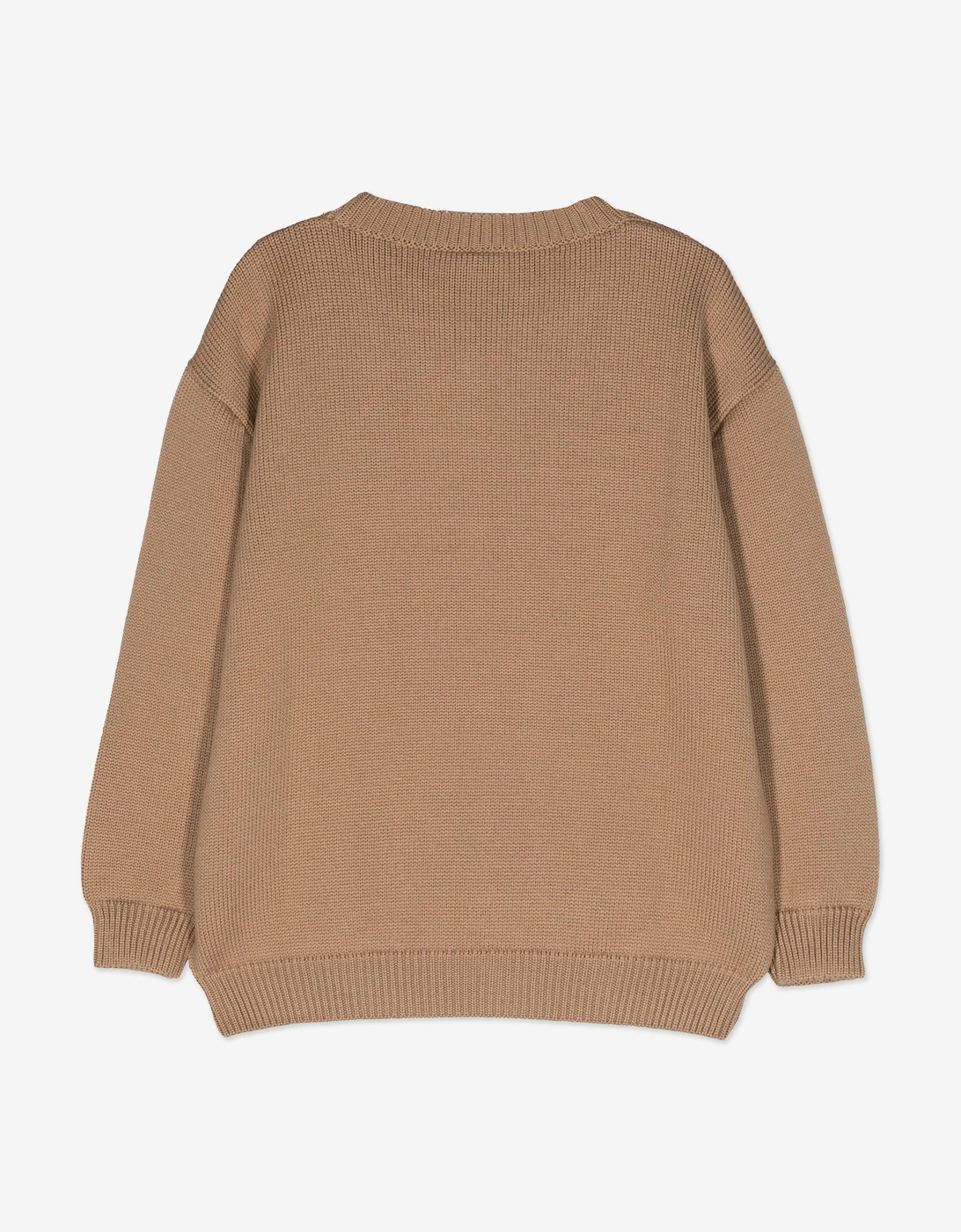 Kids Wool Knitted Logo Jumper in Brown