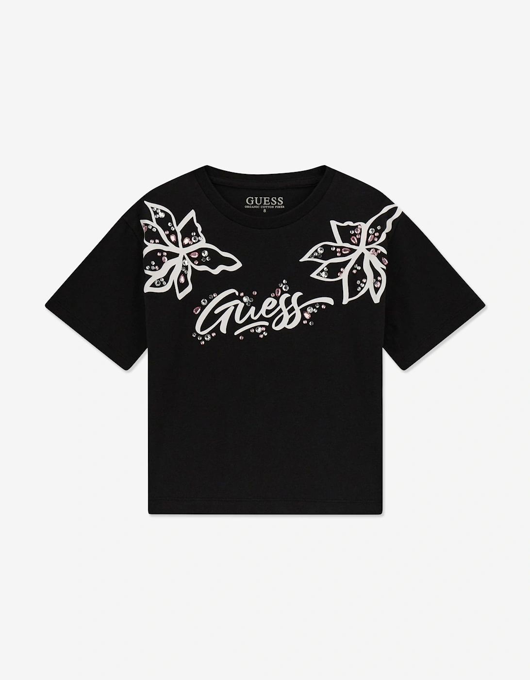 Girls Midi Logo T-Shirt in Black, 5 of 4