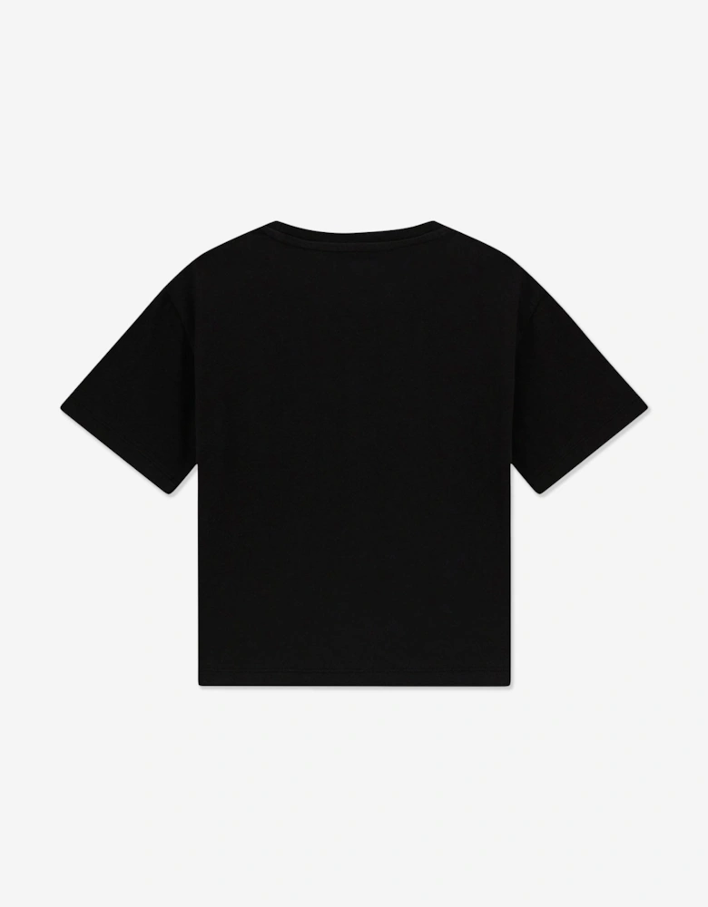 Girls Midi Logo T-Shirt in Black