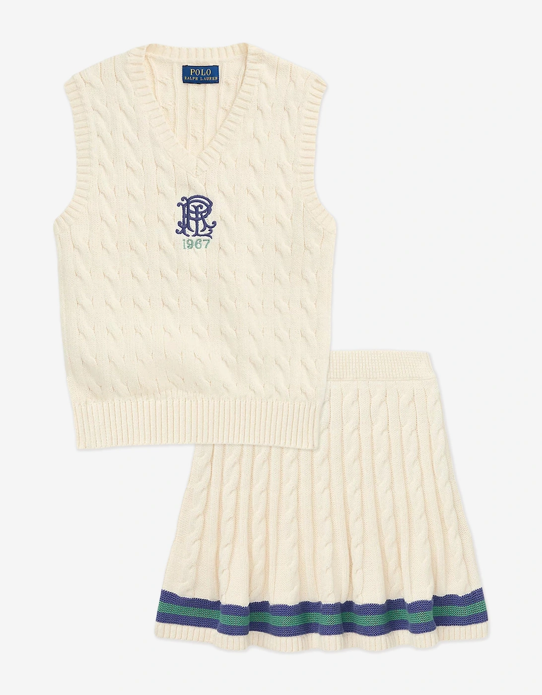 Girls Cotton Skirt Set in Ivory, 5 of 4