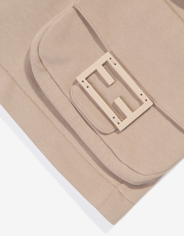 Boys Baguette Pocket Cargo Shorts in Beige