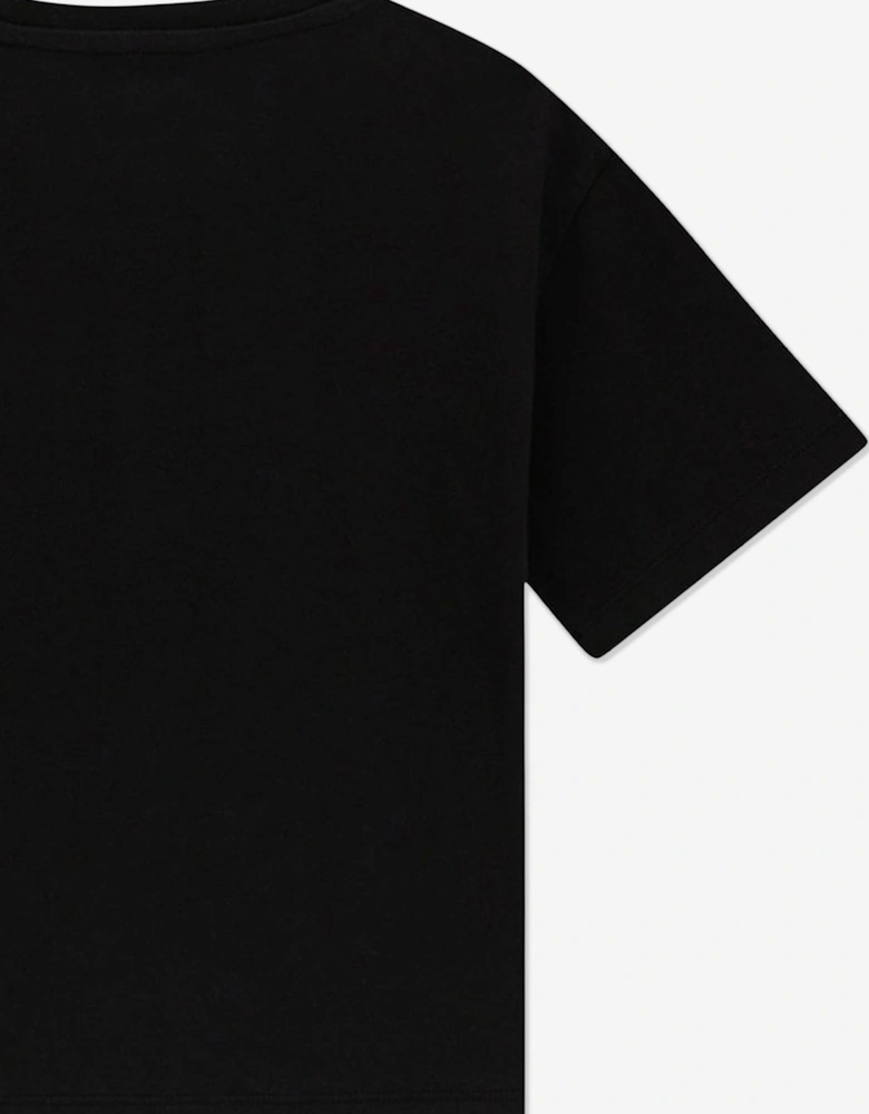 Girls Midi Logo T-Shirt in Black