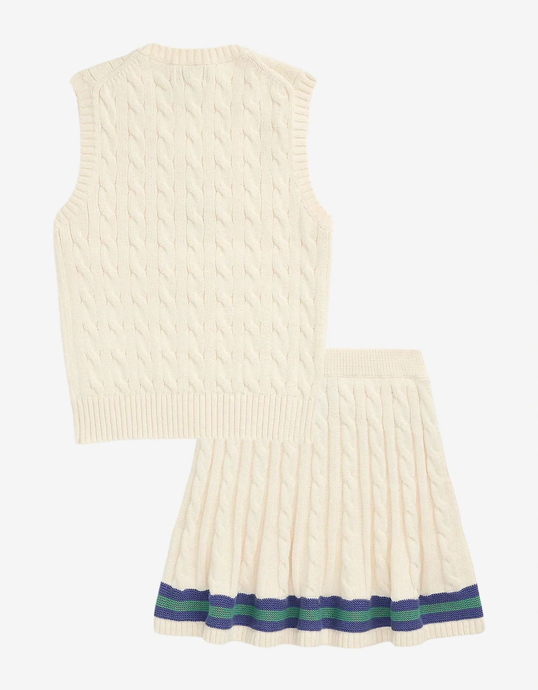 Girls Cotton Skirt Set in Ivory