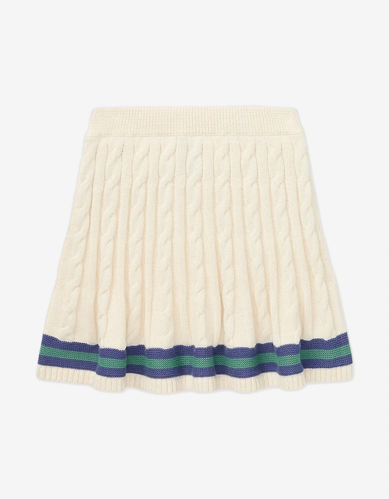 Girls Cotton Skirt Set in Ivory
