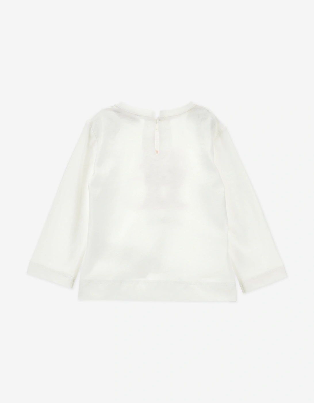 Baby Girls Long Sleeve Puppy T-Shirt in Ivory