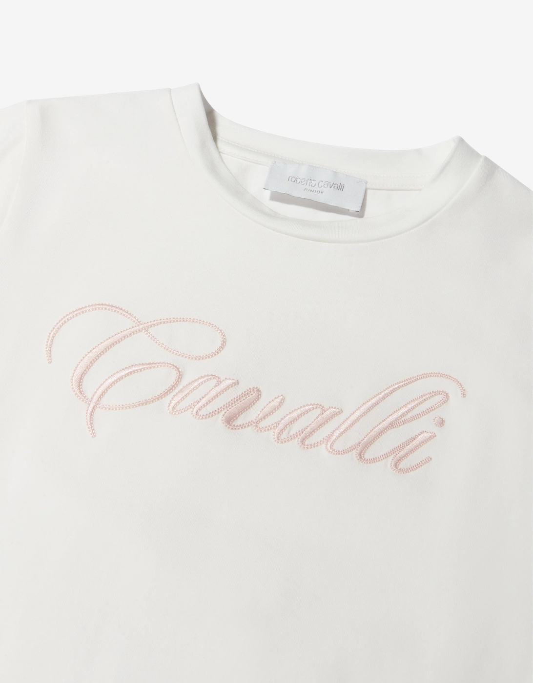 Girls Cotton Logo T-Shirt With Lace Hem