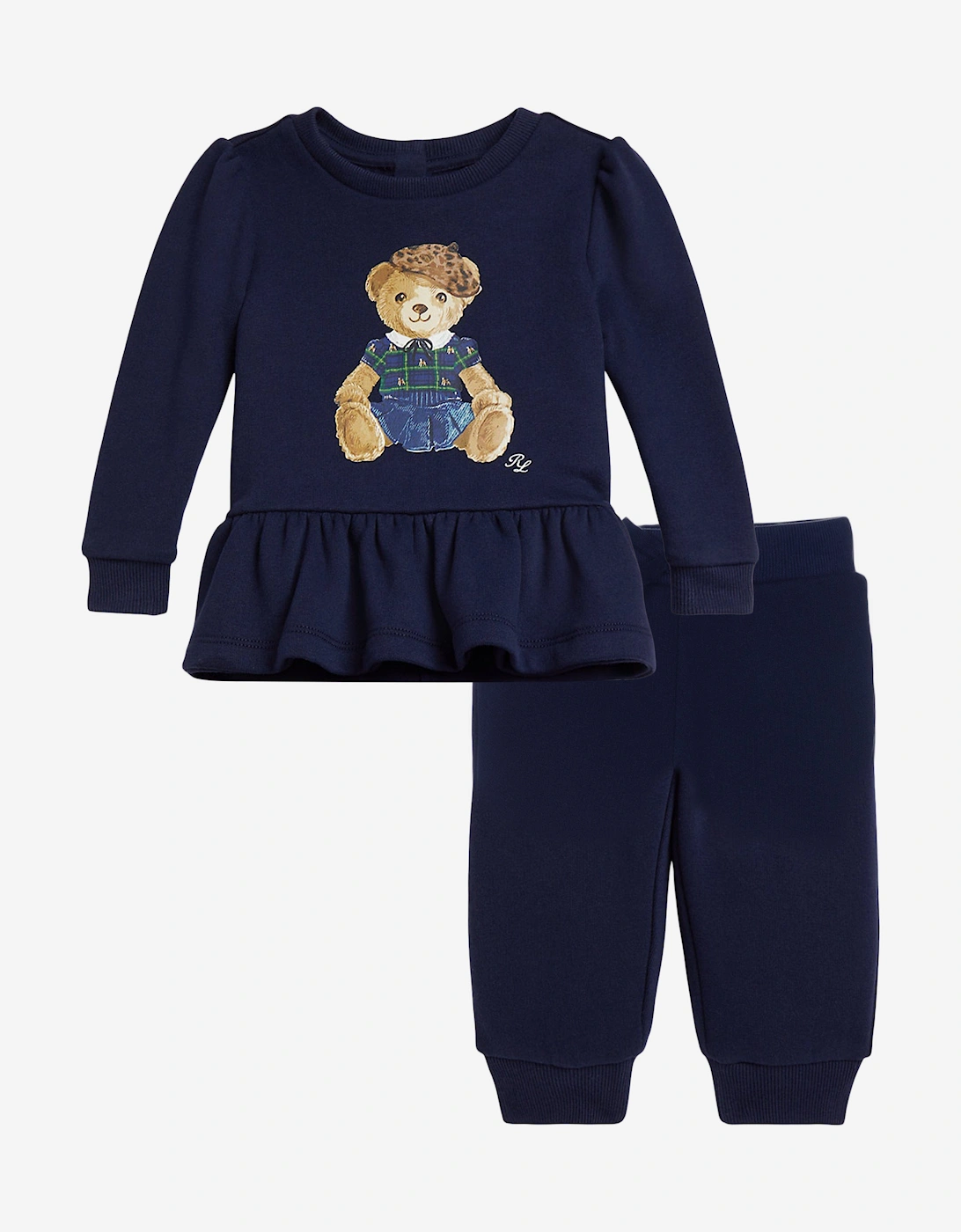 Baby Girls Polo Bear Tracksuit in Navy, 5 of 4