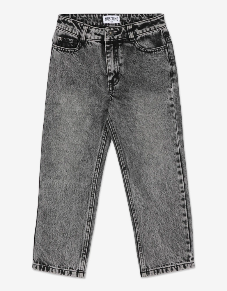 Girls Regular Fit Jeans in Black