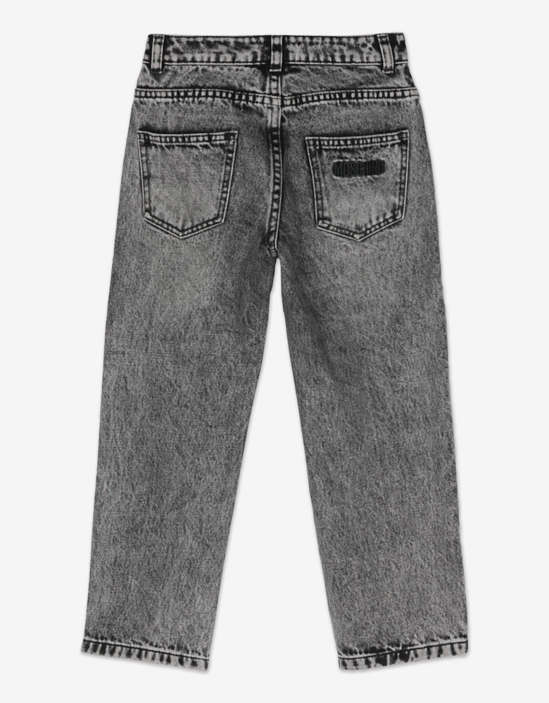 Girls Regular Fit Jeans in Black