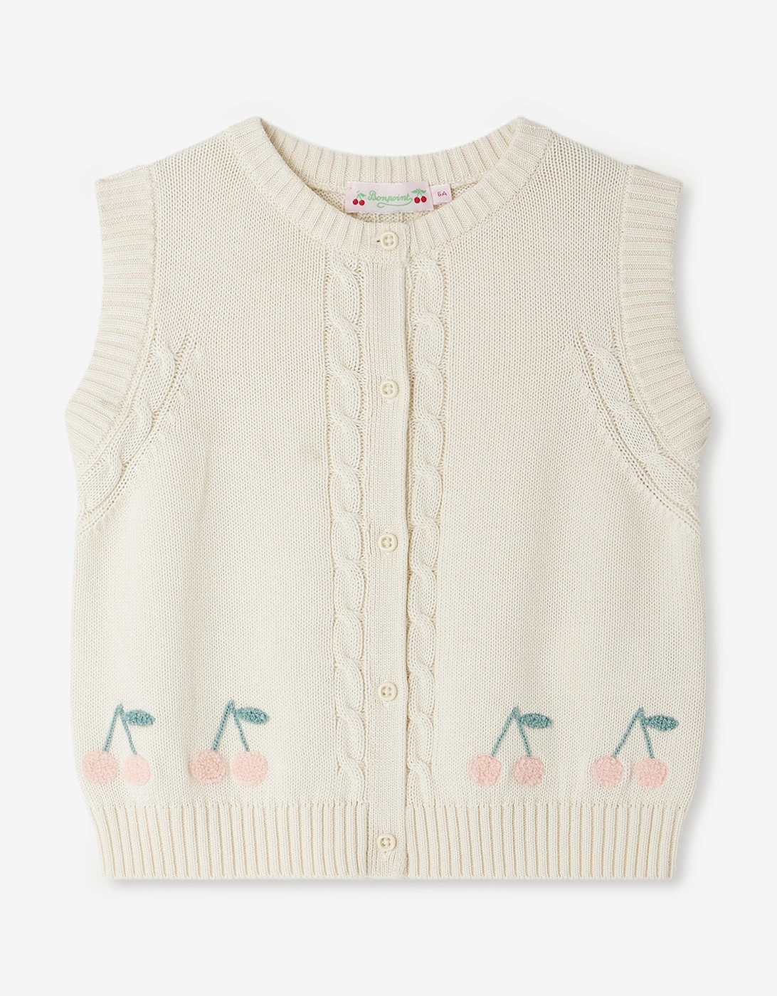 Girls Erini Sleeveless Cardigan in Ivory, 5 of 4