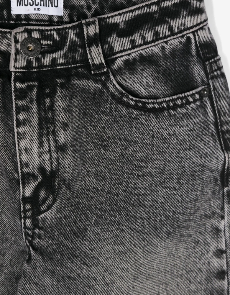 Girls Regular Fit Jeans in Black