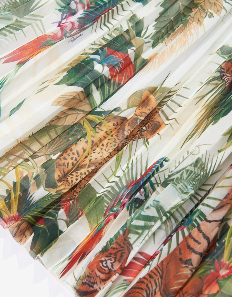 Girls Silk Botany Skirt in White