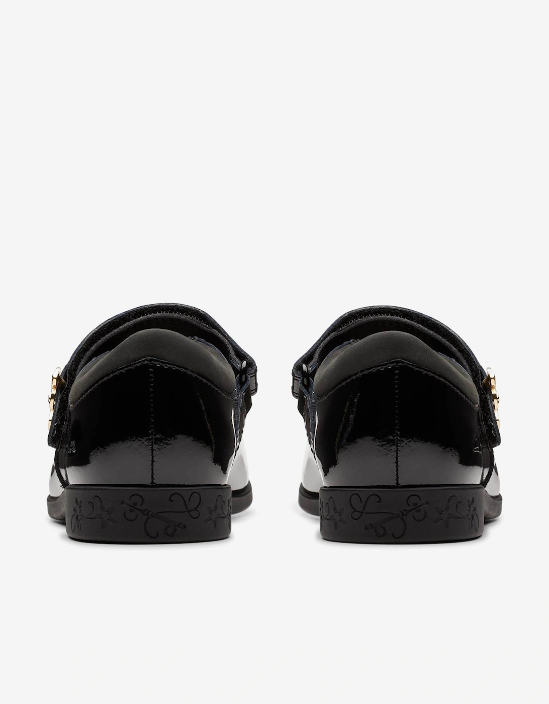 Girls Patent Leather Lock Magic Shoes in Black