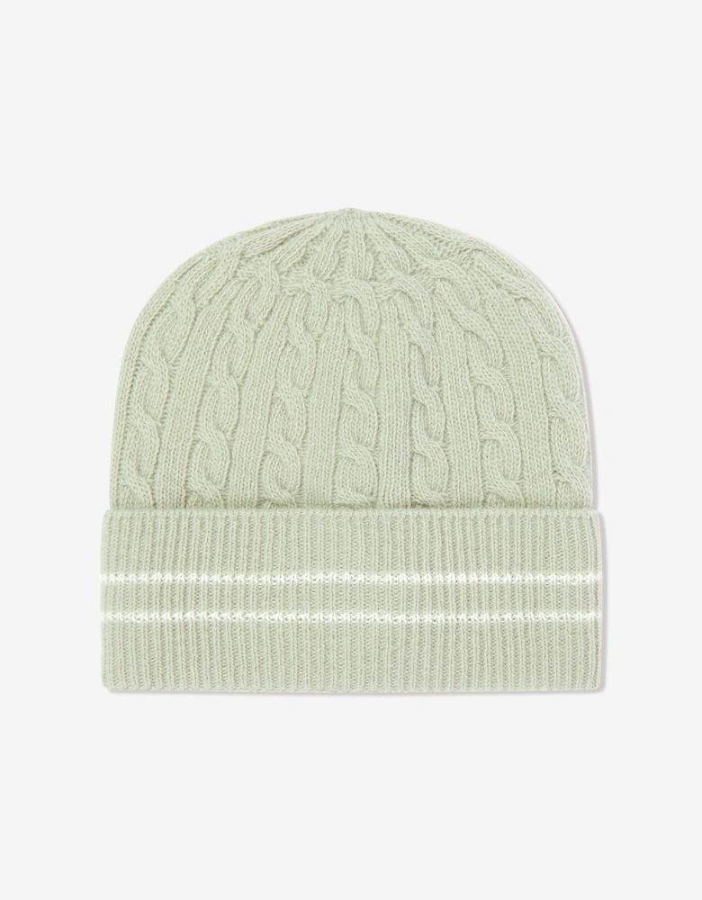 Girls Knitted Beanie Hat in Green