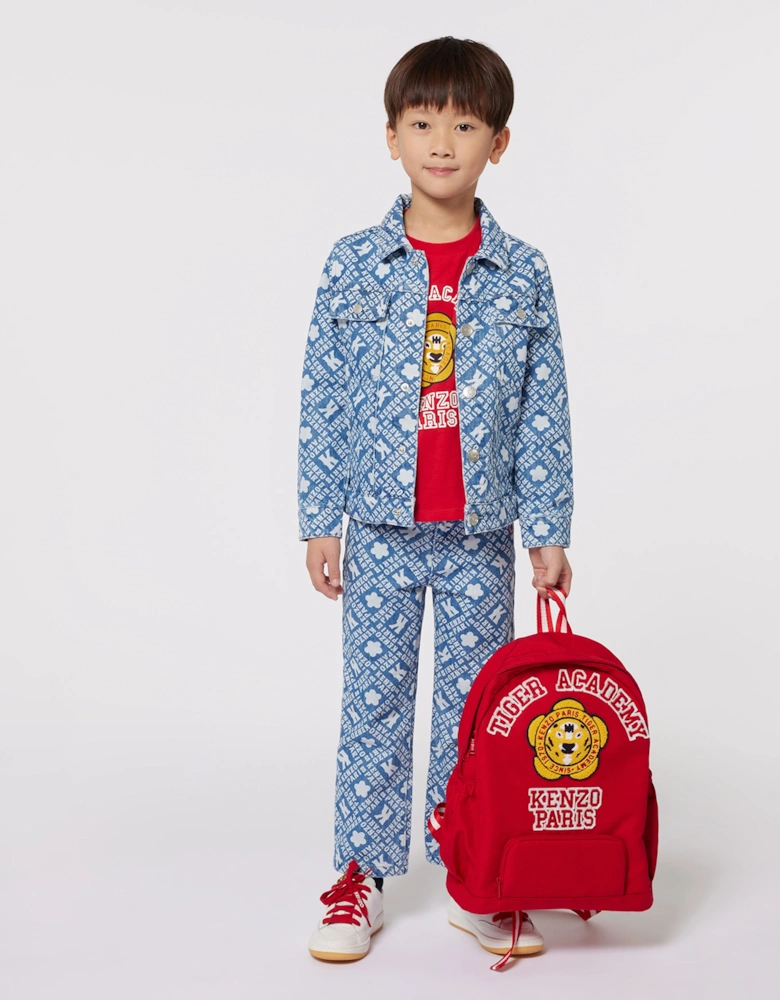 Kids Logo Print Jeans in Blue