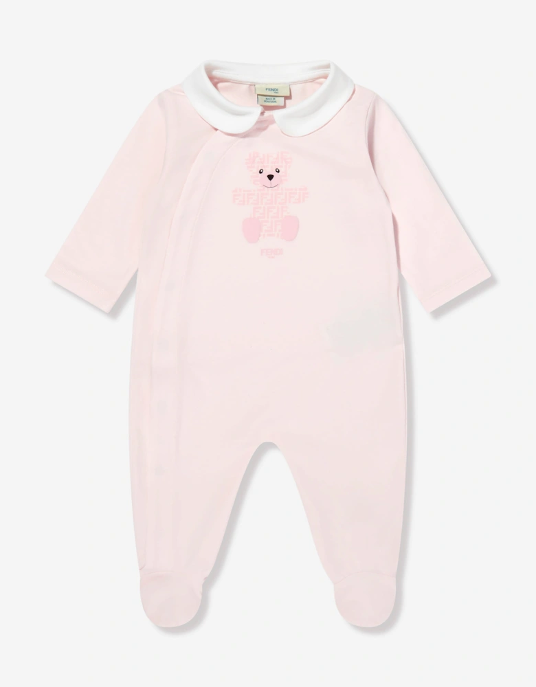 Baby Girls Bear Babygrow Set in Pink