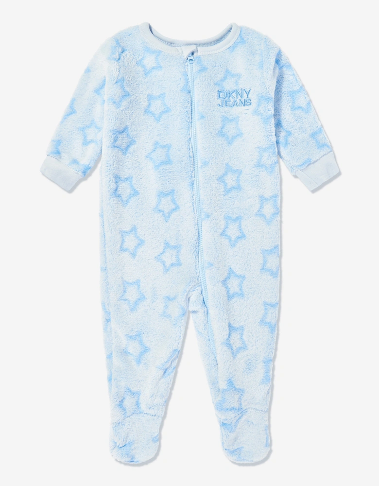 Baby Boys Fleece Babygrow in Blue