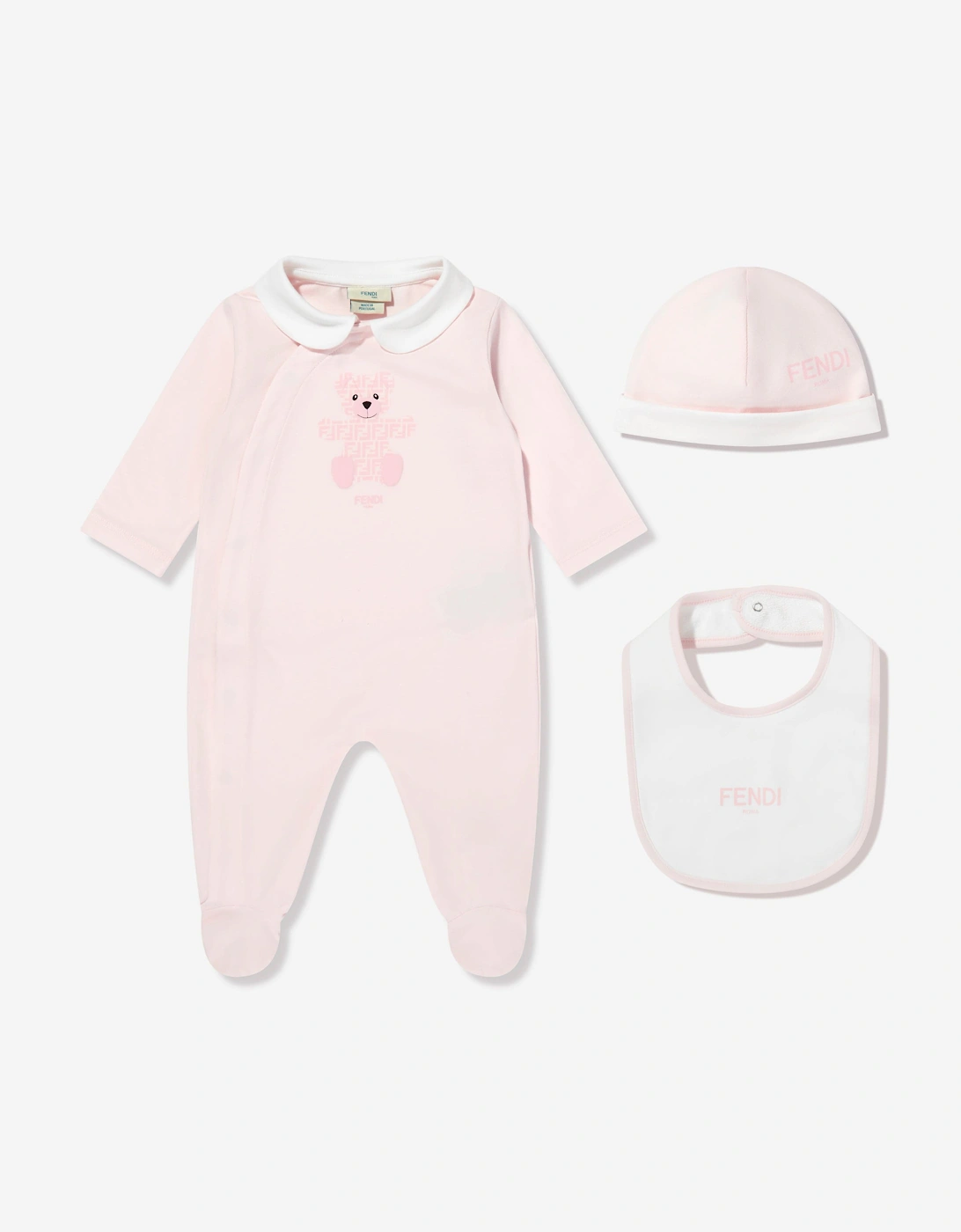 Baby Girls Bear Babygrow Set in Pink, 6 of 5