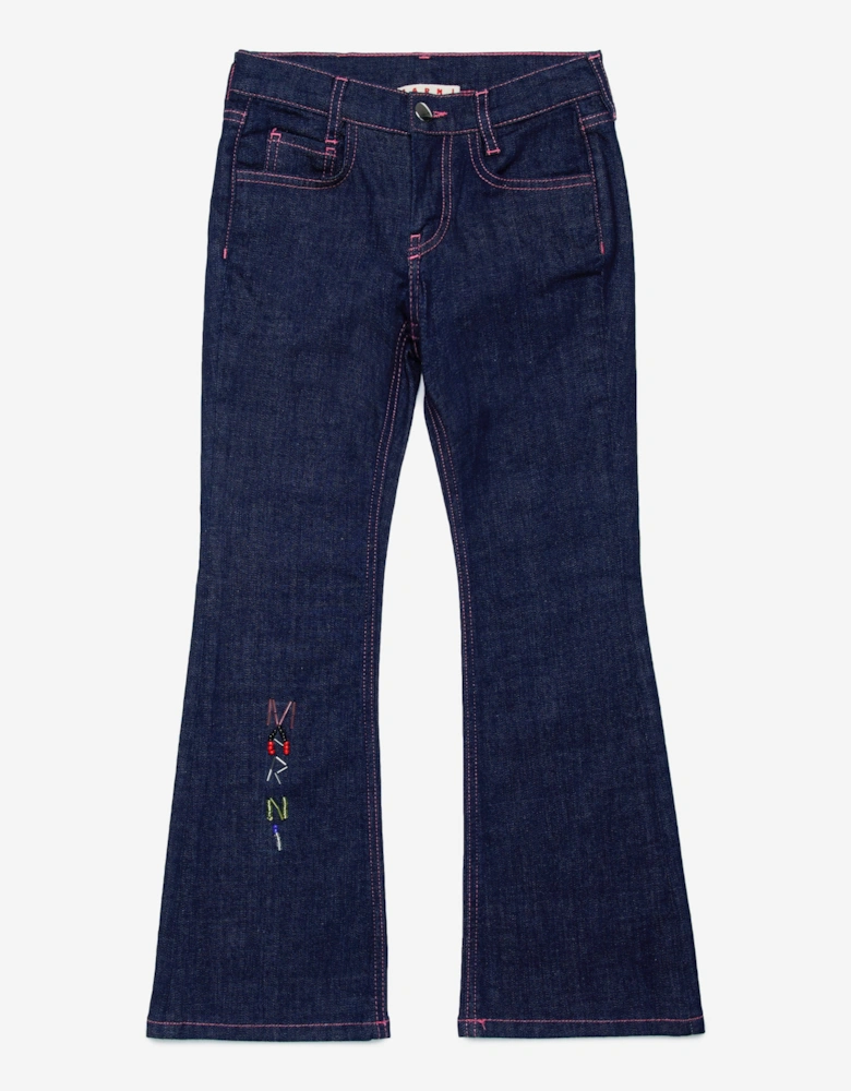 Girls Flared Jeans in Blue