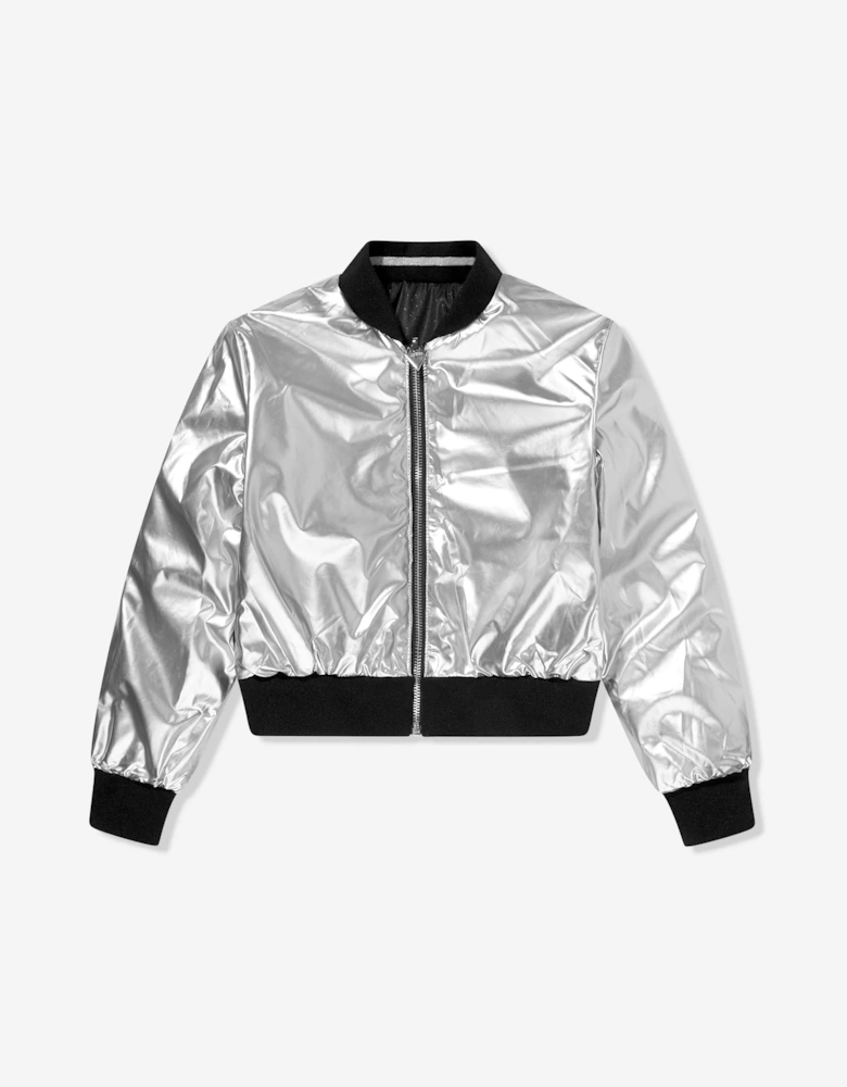 Girls Reversible Padded Bomber Jacket in Black