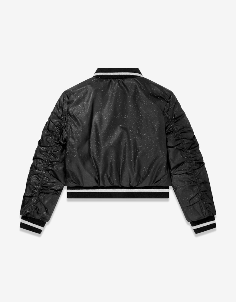 Girls Reversible Padded Bomber Jacket in Black