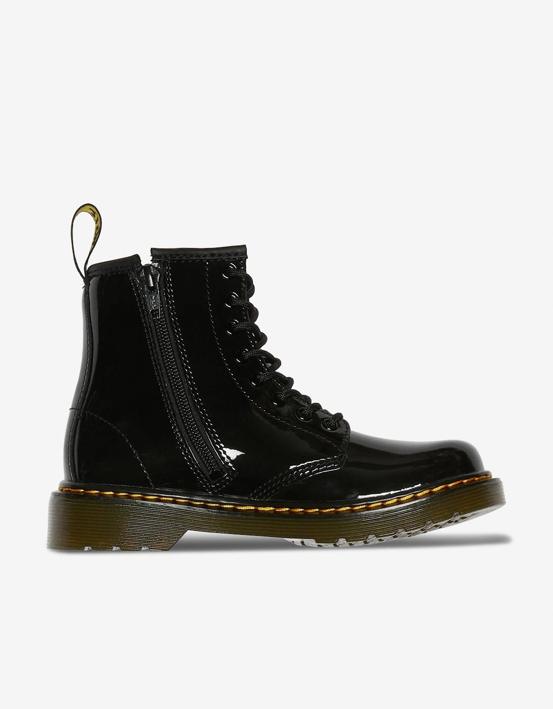 Kids 1460 Patent Leather Lace Up Boots in Black, 7 of 6