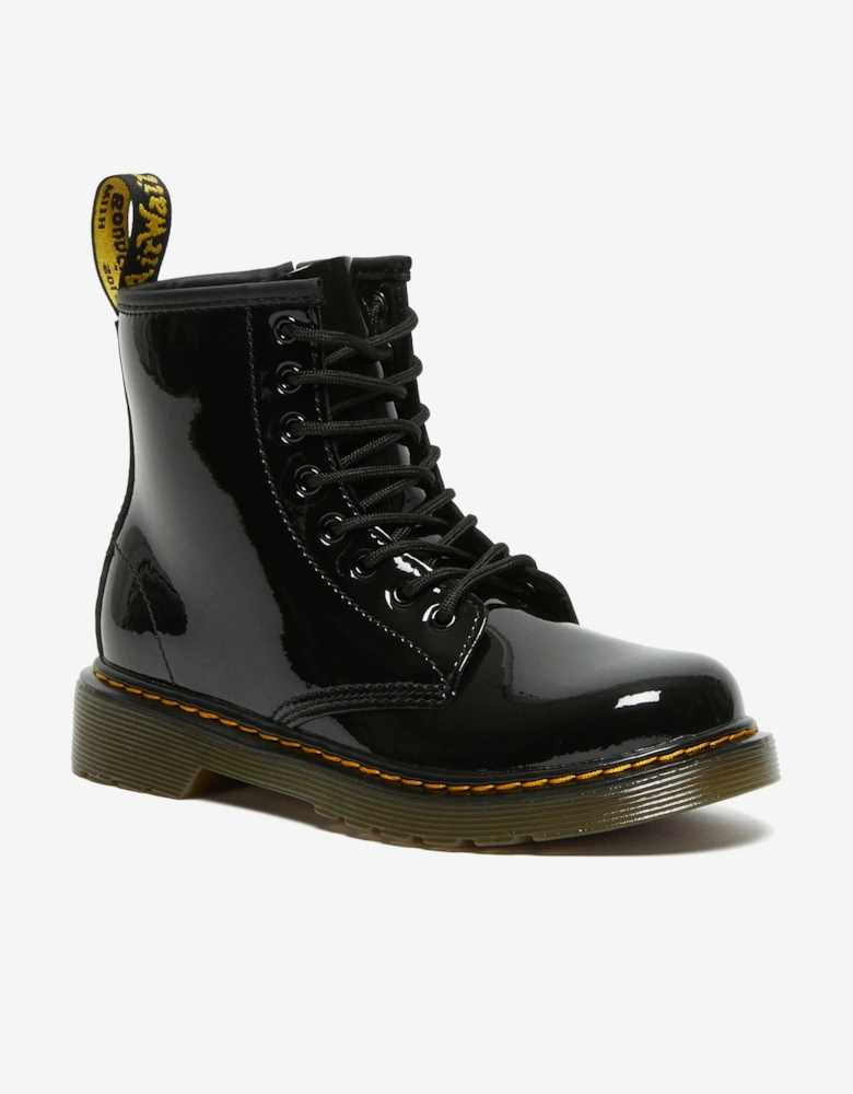 Kids 1460 Patent Leather Lace Up  Boots in Black