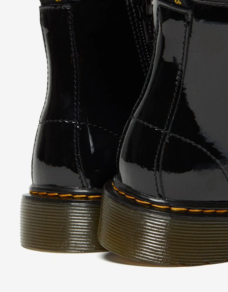 Kids 1460 Patent Leather Lace Up  Boots in Black