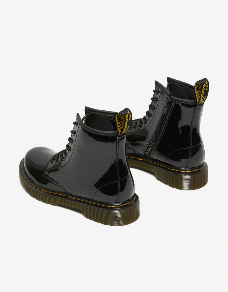 Kids 1460 Patent Leather Lace Up  Boots in Black