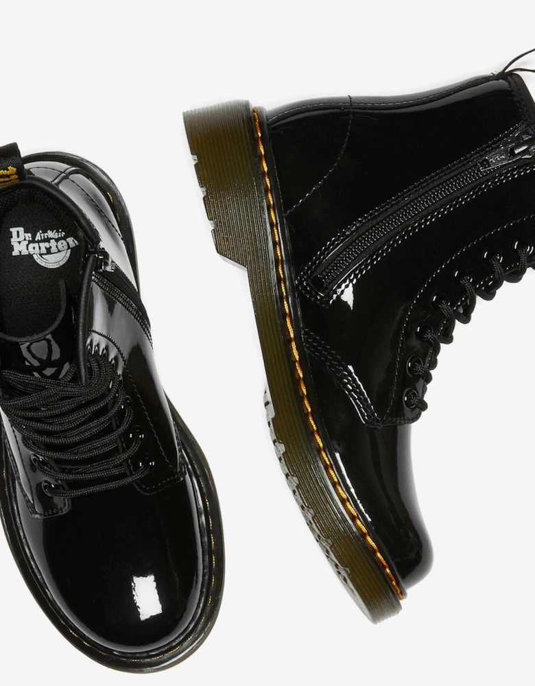 Kids 1460 Patent Leather Lace Up  Boots in Black