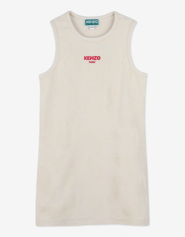 Girls Logo Tank Dress in Beige