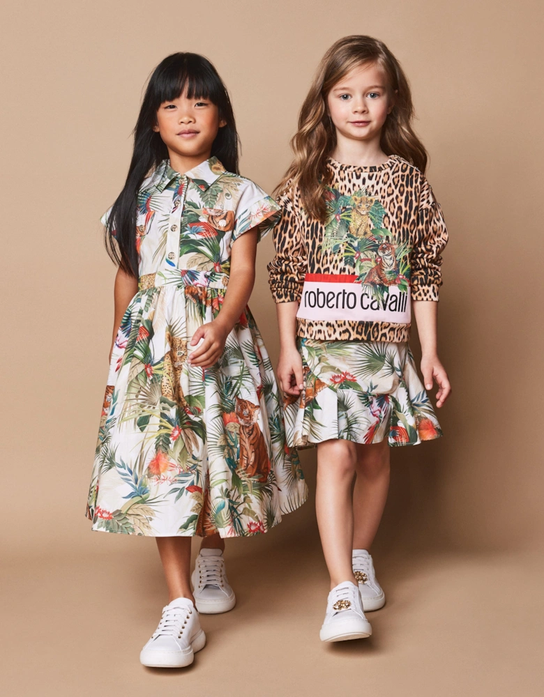 Girls Leopard Heritage T-Shirt in Brown