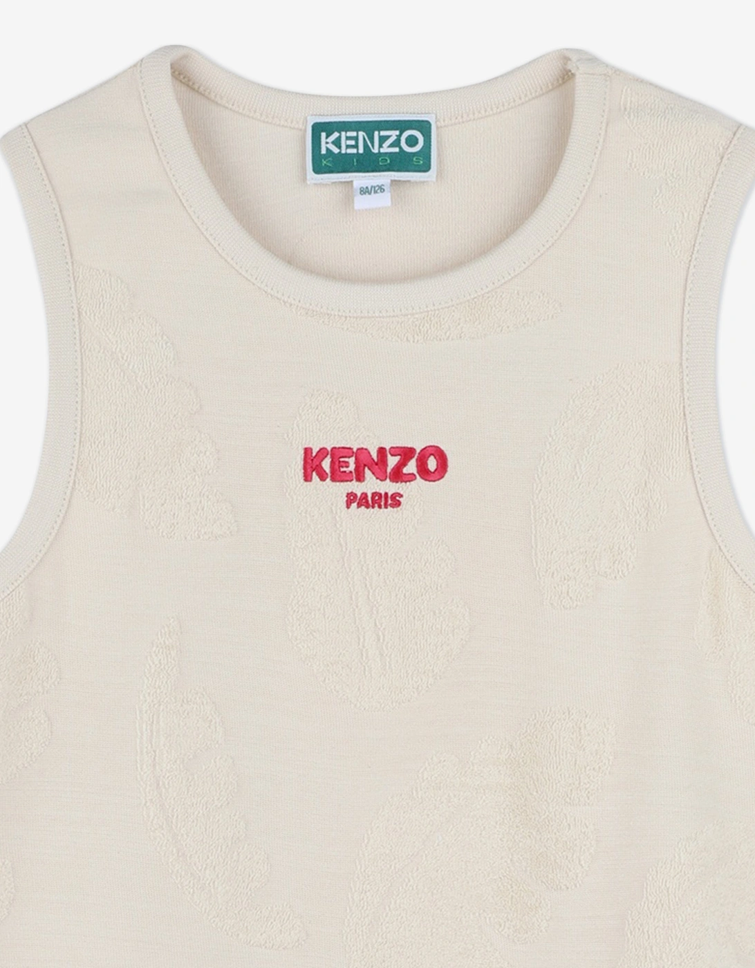 Girls Logo Tank Dress in Beige