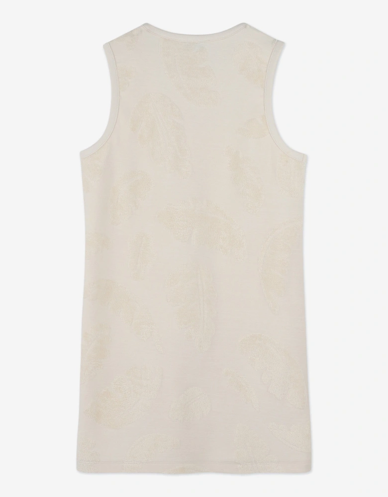 Girls Logo Tank Dress in Beige