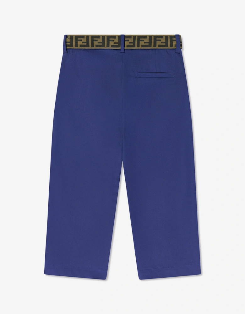 Boys Gabardine Stretch Trousers in Navy