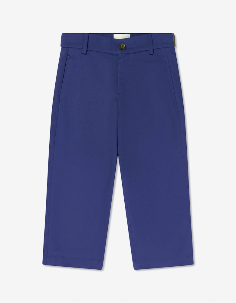 Boys Gabardine Stretch Trousers in Navy