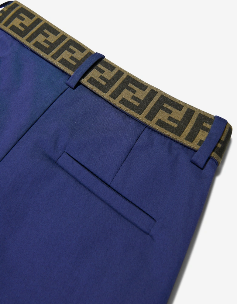 Boys Gabardine Stretch Trousers in Navy