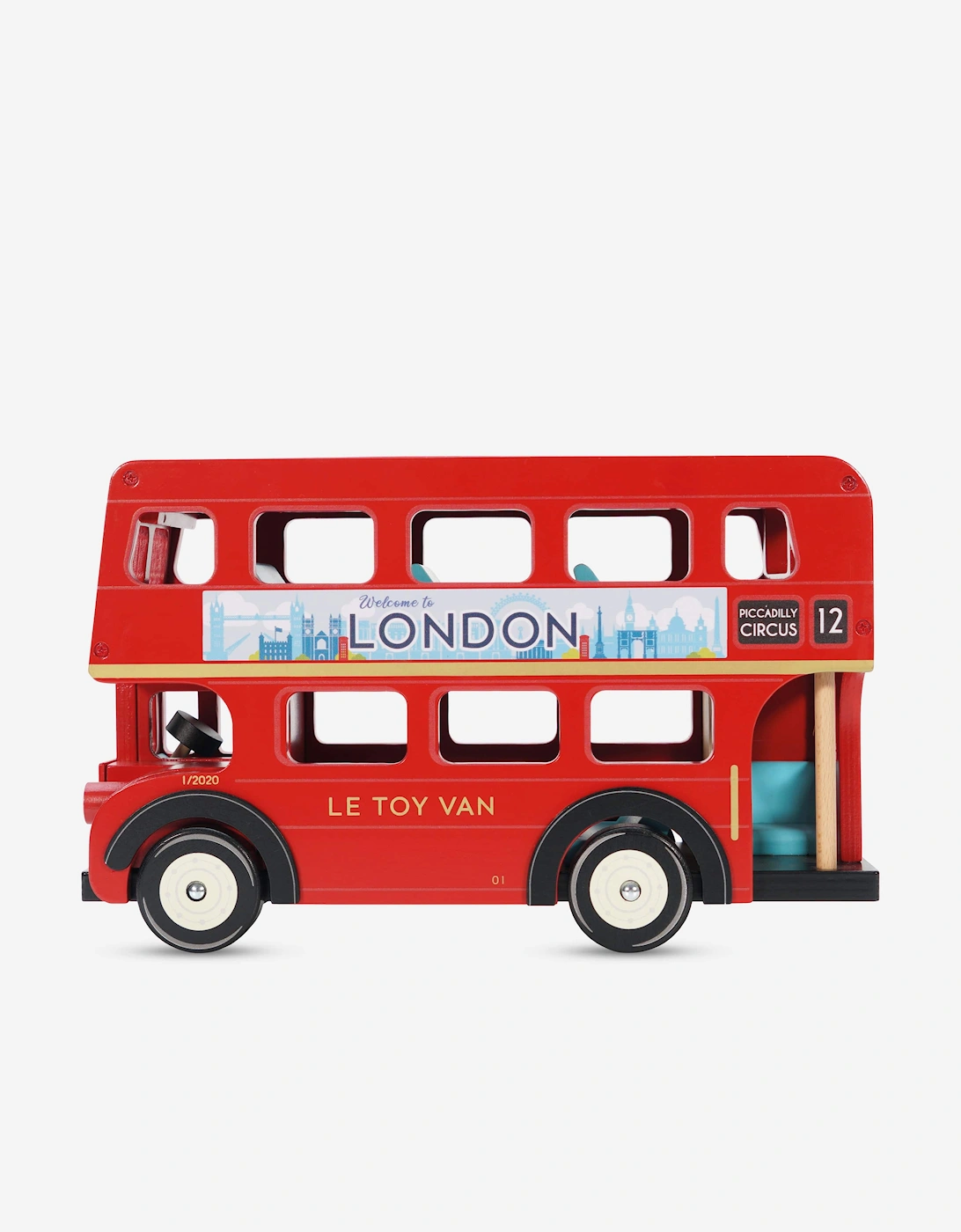 Girl's Le Toy Van London Wooden Bus (36 x 13 x 23cm) - Red - Size: ONE size,
