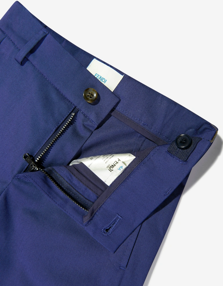 Boys Gabardine Stretch Trousers in Navy