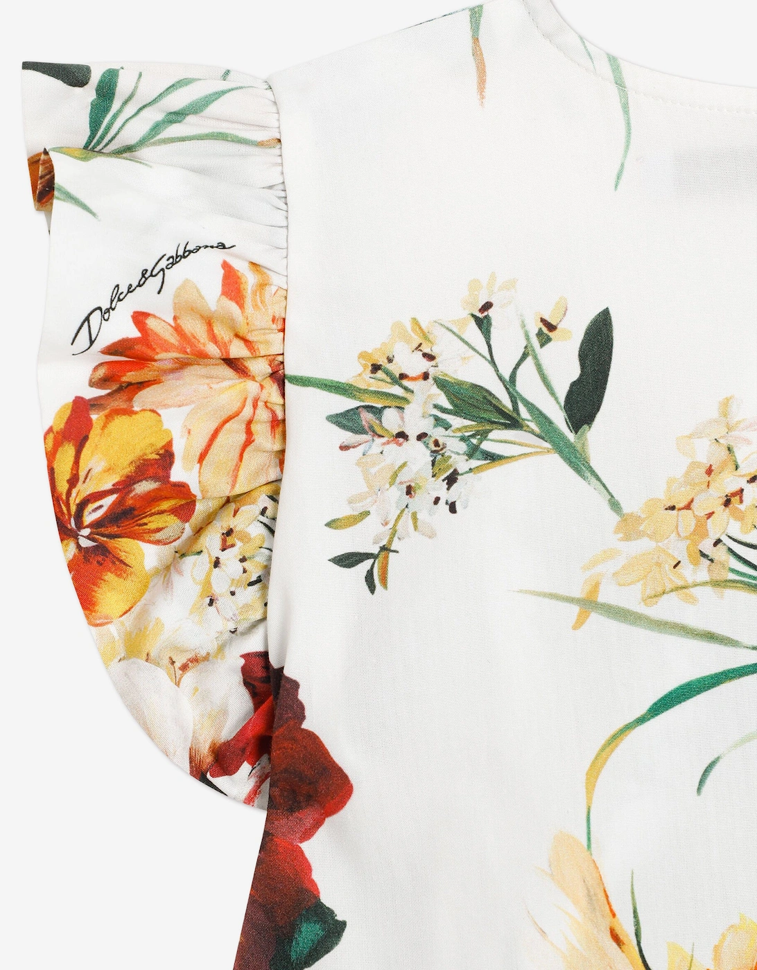 Girls Cottom Floral Dress in Multicolour